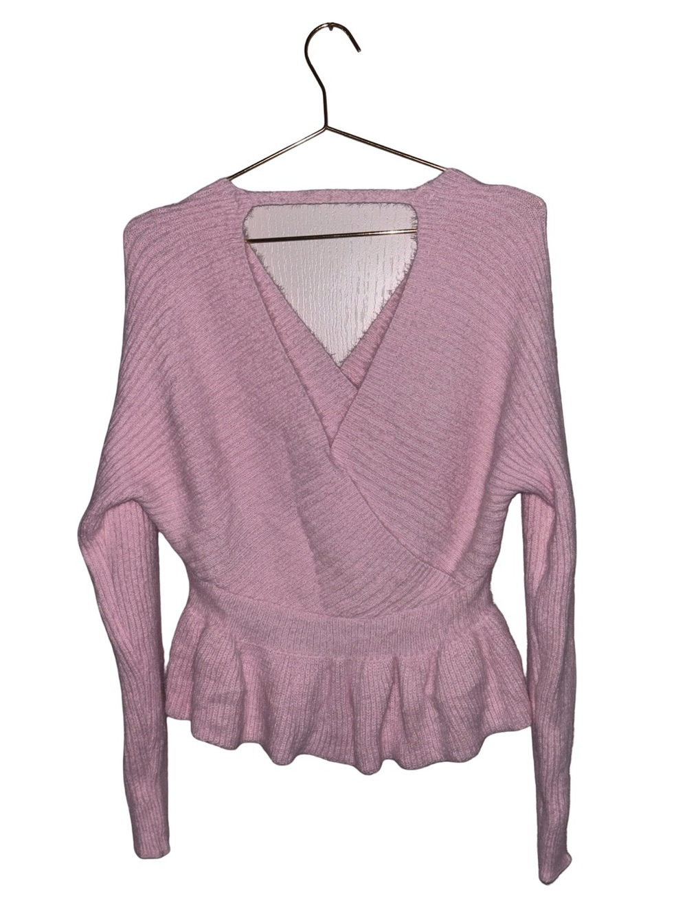 Light Pink Long-Sleeve Pullover Sweater Large Cottage Core - Picture 4 of 5